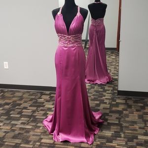 Xtreme prom,orchid,v-neck,open back, size 8